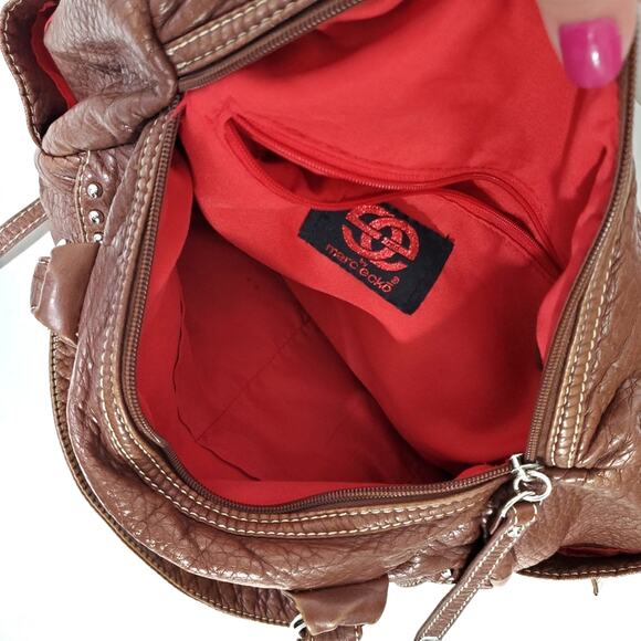 Marc Ecko | Large Studded Leather Shoulder Bag - Picture 8 of 14